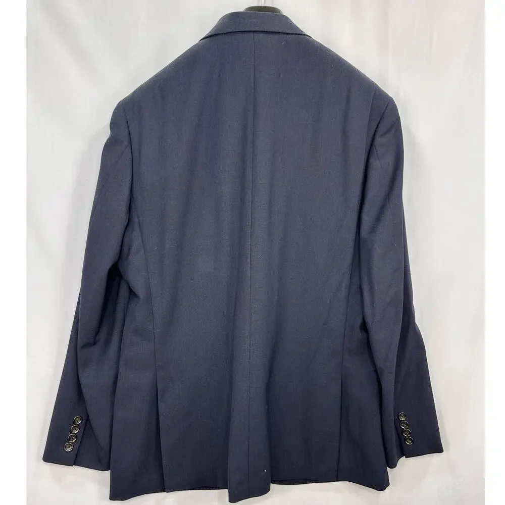 J.Crew Ludlow Slim Suit Jacket Double Vent Italian Worsted Wool Navy Blue 44R